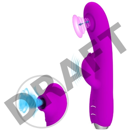 Вибромассажер с пульсирующей головкой и клиторальным отростком Baile Pretty Love Regina