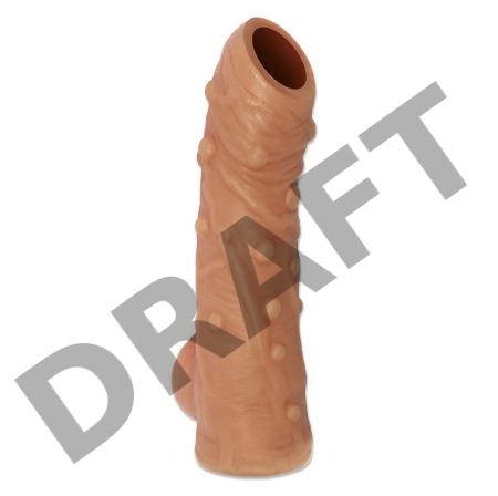  Насадка KOKOS реалистичная с дополнительной стимуляцией, TPE, телесная, 15.6 см