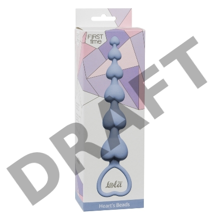 Голубая анальная цепочка Heart's Beads Blue - 18 см.