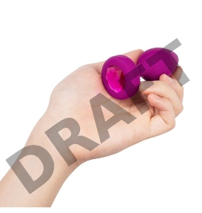 Ярко-розовая анальная вибровтулка с кристаллом Vibrating Jewel Plug S/M - 10 см.