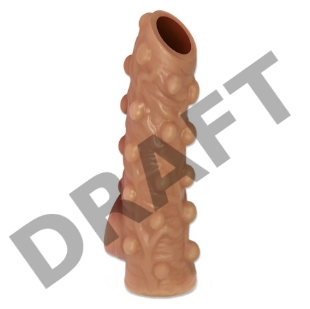  Насадка KOKOS реалистичная с дополнительной стимуляцией, TPE, телесная, 15.6 см