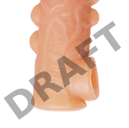  Насадка KOKOS реалистичная с дополнительной стимуляцией, TPE, телесная, 15.6 см