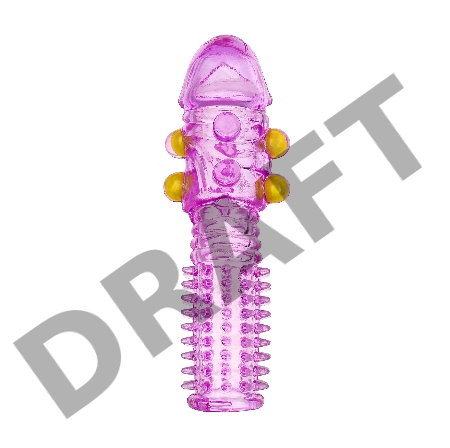 Насадка с шариками TOYFA, TPE, фиолетовый, 14 см