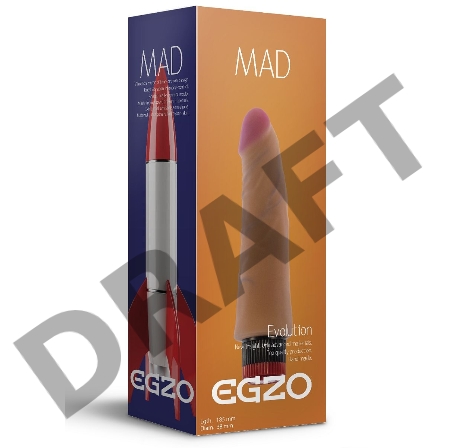 Реалистичный мультискоростной вибратор без мошонки Mad Rocket - 18,5 см.