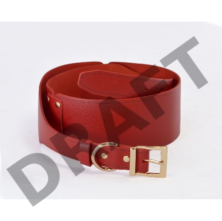 Ремень из натуральной кожи, красный XS