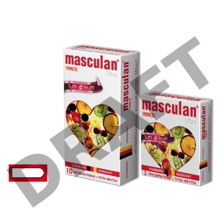 Презервативы Masculan Ultra 1,  10шт.  Тутти-Фрутти (Tutti-Frutti) ШТ