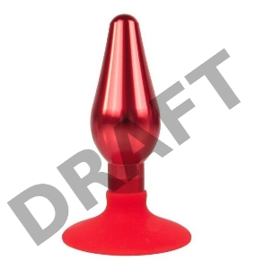 Красная конусовидная анальная пробка - 10 см.
