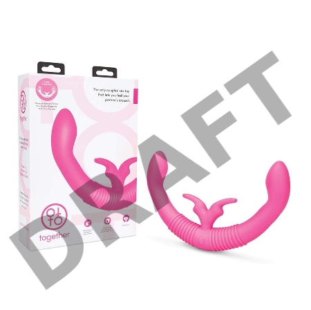 Розовый парный вибратор-кролик Together Vibes - 35,6 см.
