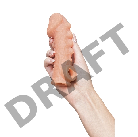  Насадка KOKOS реалистичная с дополнительной стимуляцией, TPE, телесная, 15.6 см