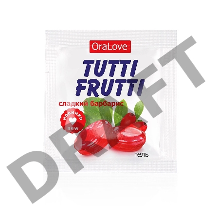 Гель-смазка Tutti-frutti со вкусом барбариса - 4 гр.