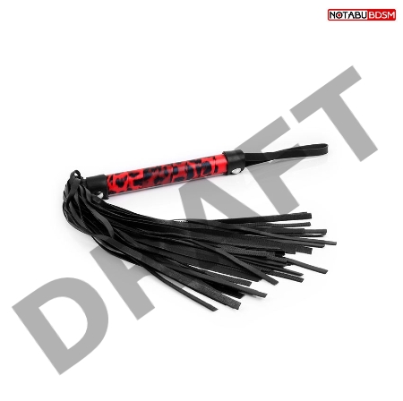 Черный флоггер с черно-красной ручкой Notabu - 41 см.
