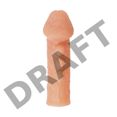  Насадка KOKOS реалистичная с дополнительной стимуляцией, TPE, телесная, 15.6 см