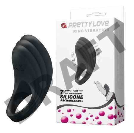 Чёрное перезаряжаемое эрекционное кольцо с вибрацией