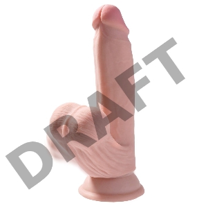 Фаллоимитатор на присоске King Cock Plus 7 Triple Density с подвижной мошонкой