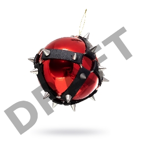 Новогодний шар Pecado BDSM, с шипами, глянцевый, красный, 10 см