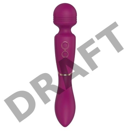 Сливовый двусторонний универсальный вибромассажер AN Node - 21 см.