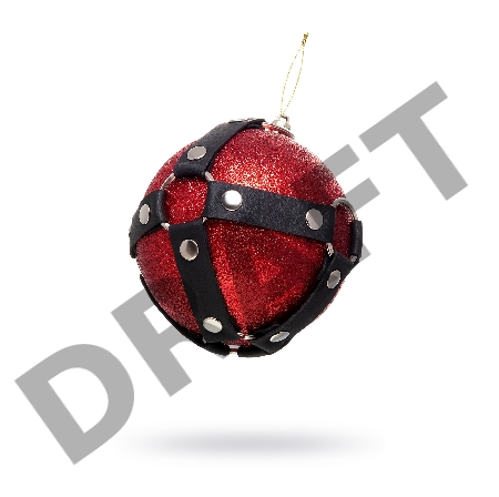Новогодний шар Pecado BDSM, с клепками, матовый, красный, 10 см