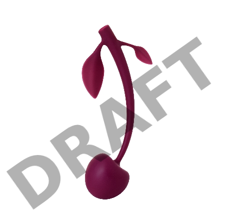 Вагинальный шарик JOS CHERRY, силикон, бордовый, 14,5 см