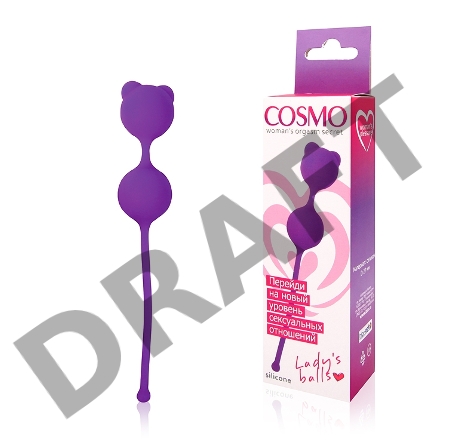 Фиолетовые вагинальные шарики с ушками Cosmo