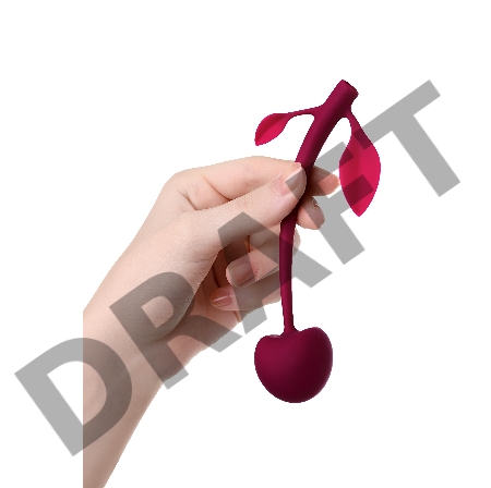 Вагинальный шарик JOS CHERRY, силикон, бордовый, 14,5 см