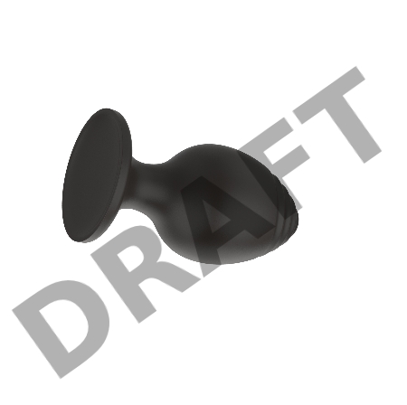 Пробка анальная Силиконовая черная M (7.2*3.5cm) 3303-02