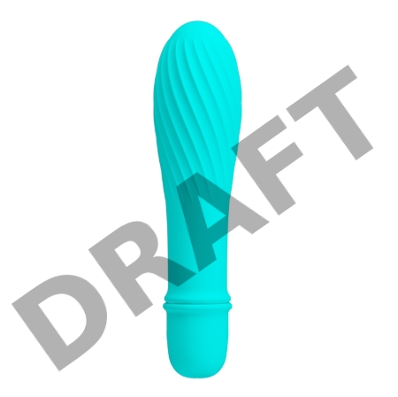 Мятный вибратор Solomon с бороздками - 12,3 см.