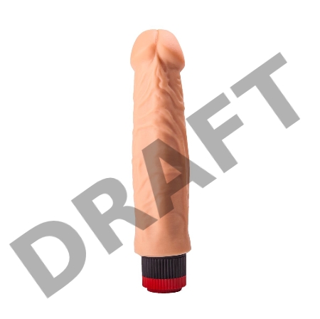 Гелевый вибратор с чётко прорисованной головкой - 18,5 см.