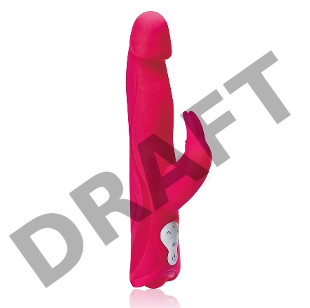 Розовый силиконовый вибратор JUMPING BULLETS с 3 моторами - 22 см.