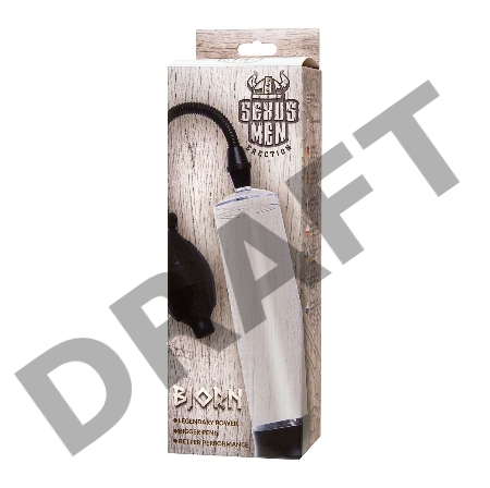 Механическая помпа Sexus Men Erection Bjorn, ABS-пластик, черная, 55 см