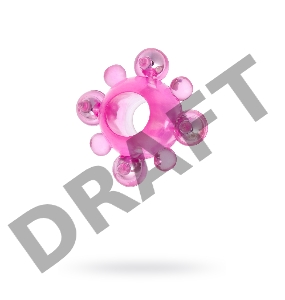 Эрекционное кольцо с бусинками TOYFA, TPE, розовый