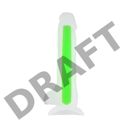 Фаллоимитатор, светящийся в темноте, Beyond by Toyfa, Clark Glow, силикон, прозрачный, 22 см