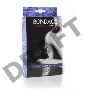 Чёрные меховые оковы на ноги BONDAGE