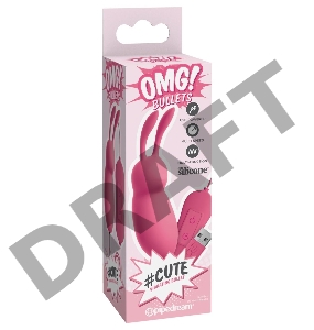 Розовая, работающая от USB вибропуля в форме кролика Cute