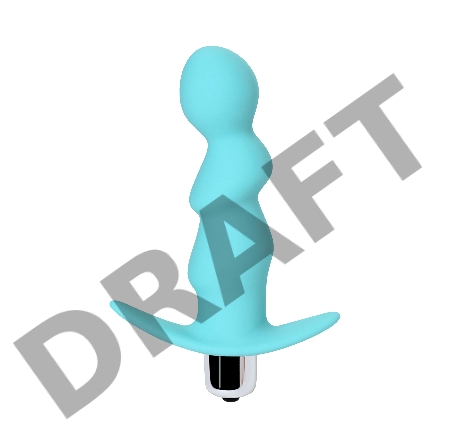 Анальный вибратор Штучки-Дрючки, голубой, силикон, 11,5 см