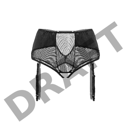 Эротические трусики-пояс для чулок Waname Elegance с высокой посадкой черные (42-44)