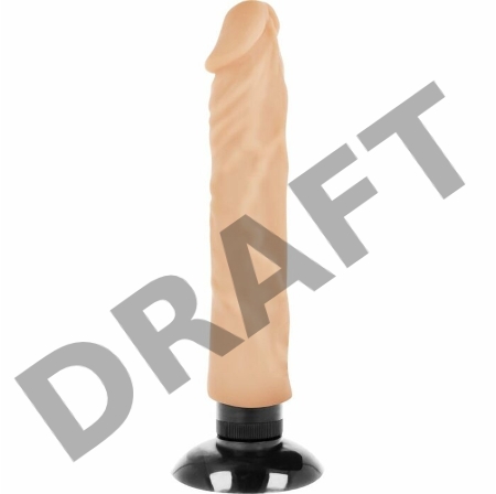 Телесный вибратор на присоске Basecock Realistic Vibrator 2in1 - 20 см.