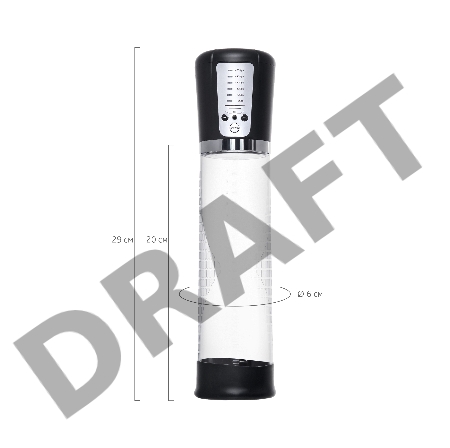 Автоматическая помпа для пениса Sexus Men Expert Sigurd, ABS-пластик, черная, 29 см