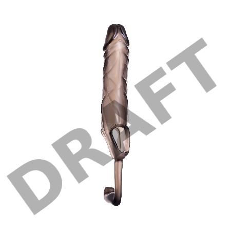 Насадка ToyFa XLover, для увеличения размера с дополнительной стимуляцией, TPE, черная, 15 см