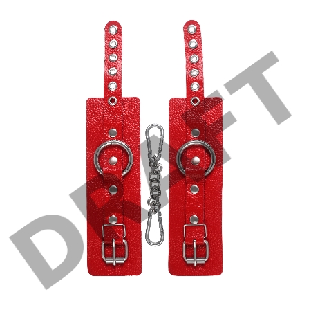 Наручники Pecado BDSM, мягкие с люверсами, натуральная кожа, красные