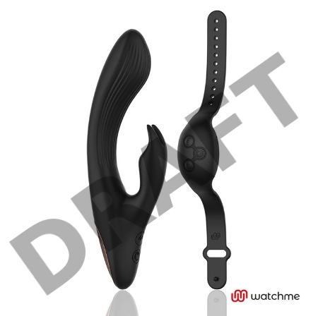 Черный вибратор-кролик с пультом-часами Anne s Desire Rabbit Vibe Wireless Watchme - 20,5 см.