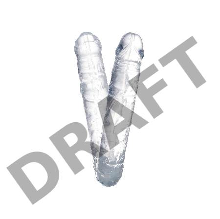 Фаллоимитатор двусторонний TOYFA Double Dildo, TPR, прозрачный, 40 см