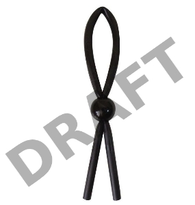 Черное силиконовое эрекционное кольцо-лассо