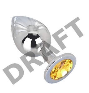 Большой стальной плаг с желтым кристаллом Sweet Lemon - 9,5 см.