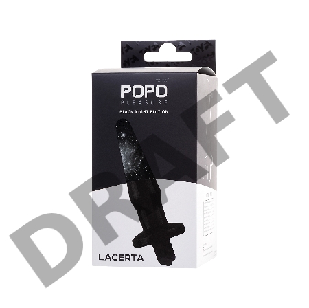 Анальная втулка TOYFA POPO Pleasure Lacerta с вибрацией, TPR, черная, 12,1 см