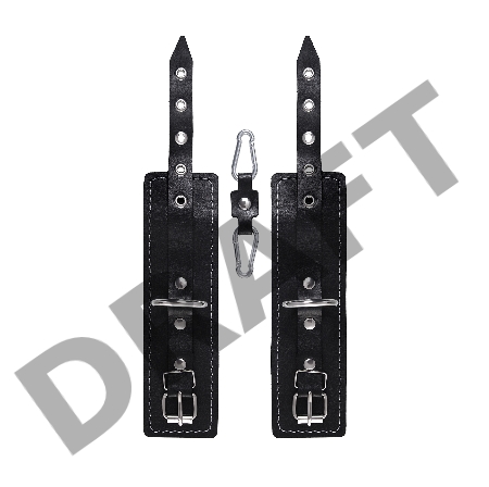 Наручники двухслоиные с белои строчкои Pecado BDSM, натуральная кожа, черные