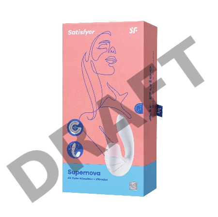 Supernova white Вибромассажёр зоны G с вакуумным клиторальным стимулятором белый