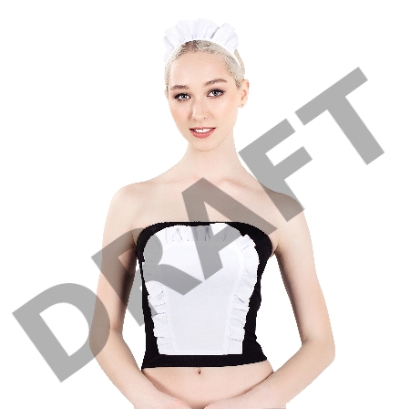 Верхняя часть костюма «Горничная», Pecado BDSM, корсет, головной убор, черно-белый, 46