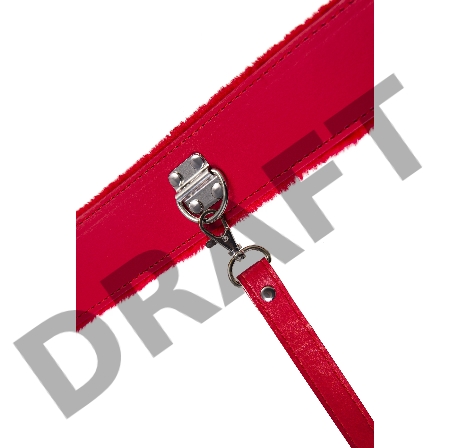 Ошейник TOYFA, PU кожа, красный, 43 см