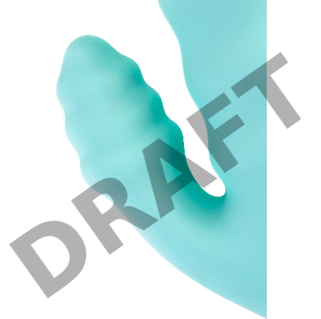 Рельефный вибратор с клиторальной стимуляцией Flovetta Flax, силикон, голубой, 17,5 см