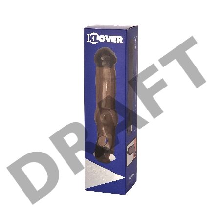 Насадка ToyFa XLover, для увеличения размера с вибрацией,TPE, черная прозрачная, 19,4 см